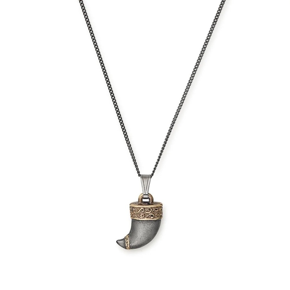 ALEX AND ANI Tiger's Claw Necklace, Two Tone -Midnight Silver/Gold